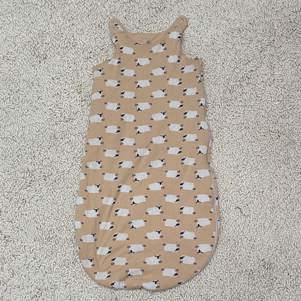 Petit Bateau Tan Sheep Print Sleep Sack